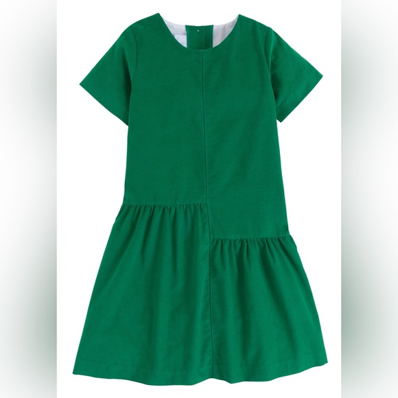 Little English Asymmetrical Jillian Dress - Nantucket Corduroy in Evergreen - Picture 1 of 5